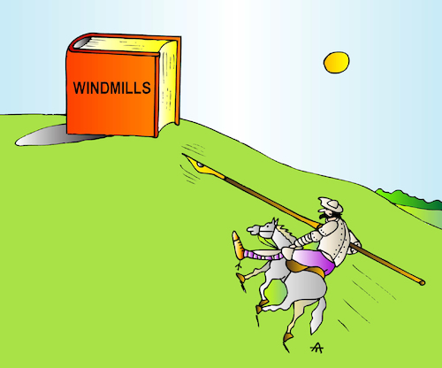 Cartoon: Windmills (medium) by Alexei Talimonov tagged literature