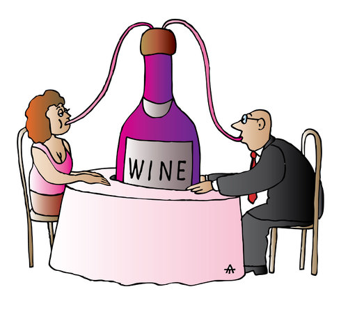 Cartoon: Wine (medium) by Alexei Talimonov tagged alcohol,drinking,wine