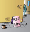 Cartoon: Gone To Bank (small) by Alexei Talimonov tagged beggar bank