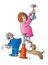 Cartoon: Light (small) by Alexei Talimonov tagged woman,man,home,light