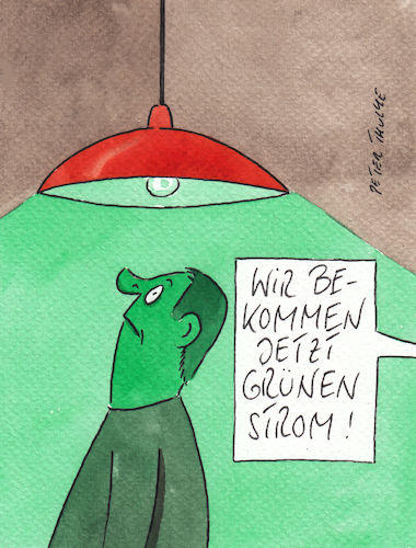 Cartoon: grüner strom (medium) by Peter Thulke tagged grüner,strom,grüner,strom
