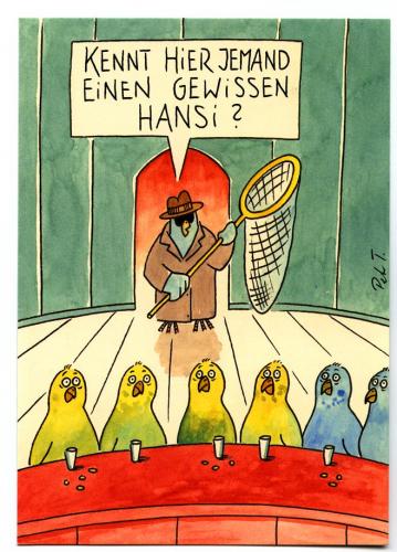 Cartoon: hansi (medium) by Peter Thulke tagged wellensittich,hansi
