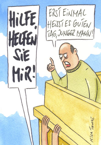 Cartoon: hilfe (medium) by Peter Thulke tagged helfen,benehmen,helfen,benehmen