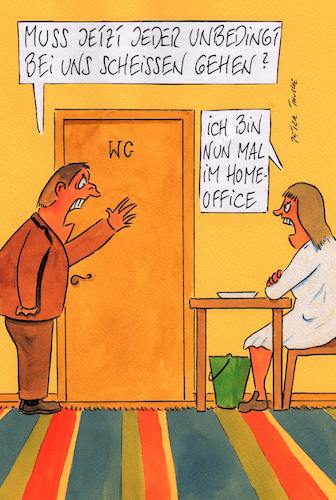 Cartoon: homeoffice (medium) by Peter Thulke tagged homeoffice,corona,homeoffice,corona