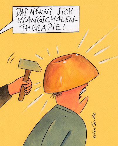 Cartoon: klangschalen (medium) by Peter Thulke tagged therapie,klangschalen,therapie,klangschalen
