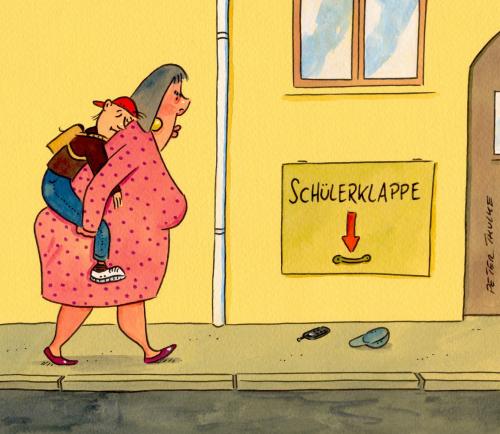 Cartoon: klape (medium) by Peter Thulke tagged schule,erziehung,jugend,babyklappe,klappe,schüler,schule,abschluss,anstalt,belehrung,bildung,bildungschancen,bildungsstätte,blauer brief,erlernen,erzieher,erziehung,lehrzeit,lernen,lektion,nachhilfelehrer,nachilfe,pädagogik,penne,familie,eltern,kinder,pubertät,faul,faulheit,wissen,problemkind,grundschule,gesellschaft,jugendkultur,jugend,ghettokids,jugendliche,jugendszene,kids,kultur,teenies,blauer,brief,loswerden,abschieben,vernachlässigung,verantwortung,überfordert,rabenmutter