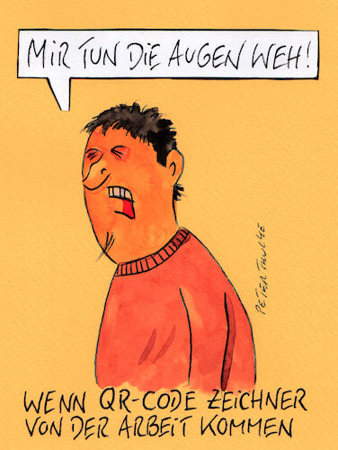 Cartoon: qr (medium) by Peter Thulke tagged qr,code,qr,code