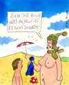 Cartoon: warm (small) by Peter Thulke tagged fkk,sommer,strand