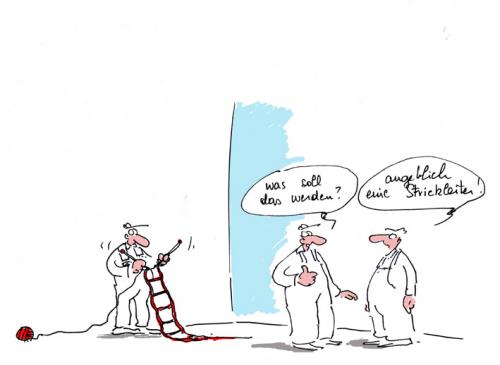 Cartoon: Strickleiter (medium) by cartoonage tagged leiter