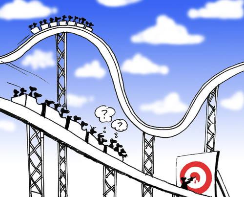 Cartoon: target (medium) by cartoonage tagged cartoon,rollercoaster,funny