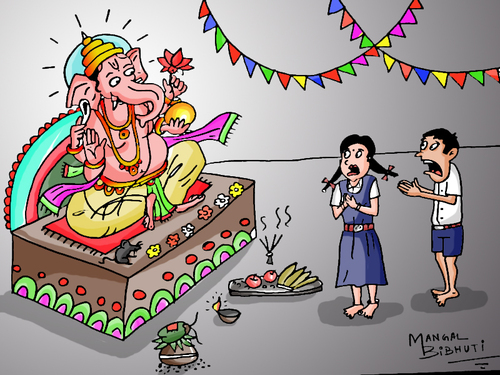 Lord Ganesha de mangalbibhuti | Religion Cartoon | TOONPOOL