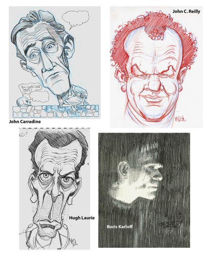 Cartoon: 4 Faces 2 (medium) by Cartoons and Illustrations by Jim McDermott tagged actors,movies,tv
