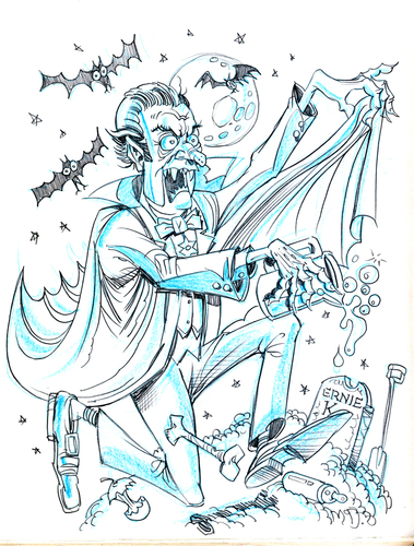 Cartoon: Dracula Running (medium) by Cartoons and Illustrations by Jim McDermott tagged dracula,monster,horror,scary,cartoon