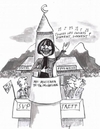 Cartoon: Toutes les cloches sonnent... (small) by Christine tagged minarett micheline calmy rey