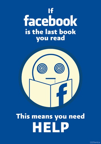 Cartoon: Facebook Addict Poster (medium) by sebtahu4 tagged books,network,social,typography,paperbacks,addict,facebook