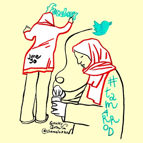 Cartoon: Tamarrod Women (medium) by Political Comics tagged tamarrod,women,egypt