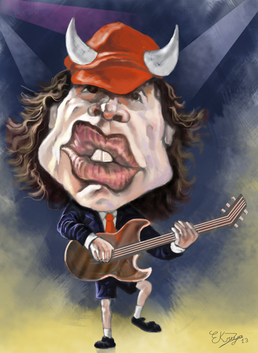 Cartoon: Angus Young ACDC (medium) by elidorkruja tagged angus,young