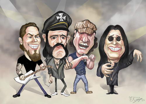 Cartoon: metal legends (medium) by elidorkruja tagged metal,legends