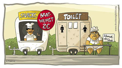 Cartoon: Wurst (medium) by tobra tagged wurst,snack,bratwurst,toilet,snackbar,shit