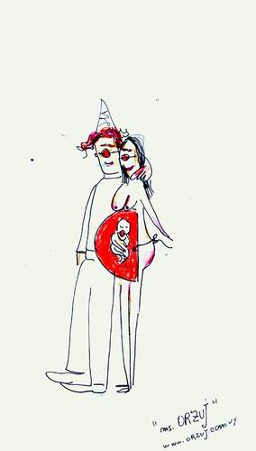 Cartoon: Humor Family (medium) by Raquel tagged humor,family,child,pregnant,clown