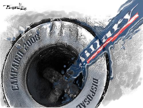 Cartoon: Hillary Down The Drain (medium) by CARTOONISTX tagged usa,presidential,election,hillary,clinton,