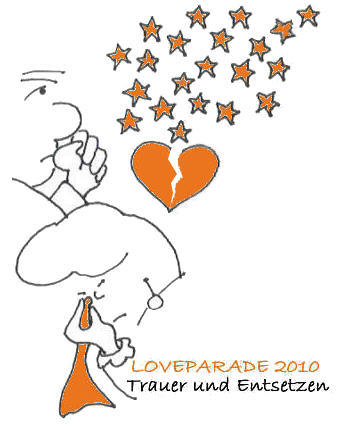 Cartoon: LoveParade 2010 - Trauer - (medium) by Rainer Tavenrath tagged loveparade,2010,duisburg,raver