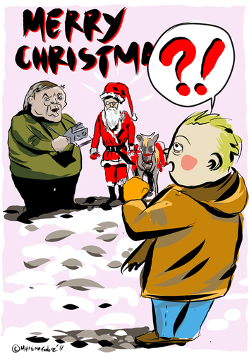 Cartoon: merry christmas (medium) by mitsobo tagged satira