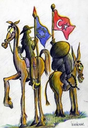 Cartoon: nasreddin hodja don kisot (medium) by iskocus tagged un