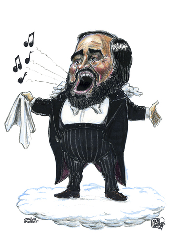 Cartoon: Luciano Pavarotti (medium) by jean gouders cartoons tagged opera,pavarotti,jean,gouders