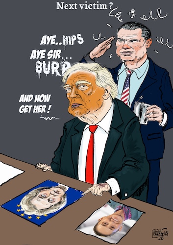 Cartoon: Next one (medium) by jean gouders cartoons tagged trump,maduro,kidnapping,trump,maduro,kidnapping