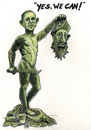 Cartoon: A nmonument for toughness (small) by jean gouders cartoons tagged obama,president,usa,osama,kill,assasination
