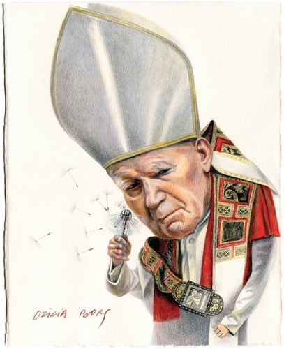 Cartoon: Pope John Paul II (medium) by Otilia Bors tagged ll,paul,john,pope
