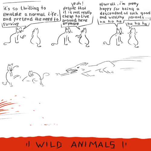 Cartoon: good family (medium) by Bonville tagged wild,animals,good,family