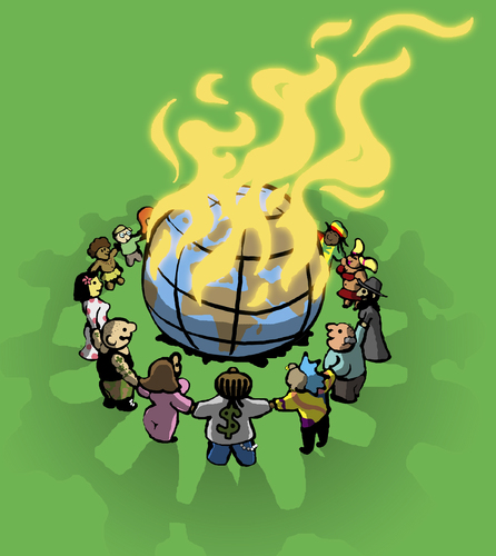 Cartoon: united (medium) by Hentamten tagged united,people,worldpeace,burning