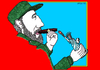 Cartoon: Fidel Castro (small) by srba tagged castro,liberty,portrait,caricature,freedom