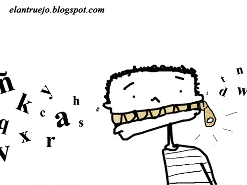 Cartoon: expresion (medium) by german ferrero tagged expresion,silent,silencio,letras