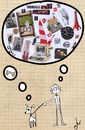 Cartoon: hueso (small) by german ferrero tagged hueso,perro,pensar,consumo,tiempo,dog,collage