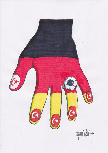 Cartoon: almanyadaki türk futbolcular (medium) by coskungole58 tagged fut,bol