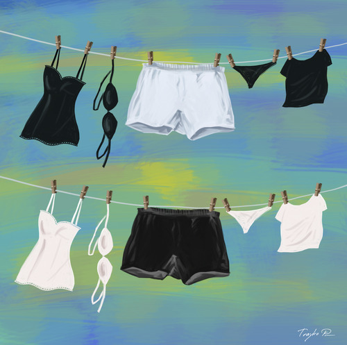 Cartoon: laundry (medium) by trayko tagged laundry