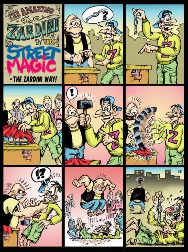 Cartoon: Zardini goes to the streets! (medium) by thopman tagged street,magic,cartoon,mild,violence,comic,humor,