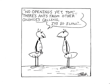 Cartoon: recession (medium) by cartoonme1 tagged funny,ants,bugs,recession,layoff,union,work,insects,gag