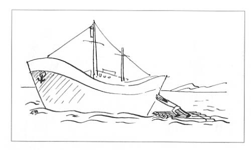 Cartoon: For Scrap (medium) by Mihail tagged ship,sea,scrap,effort,servise,
