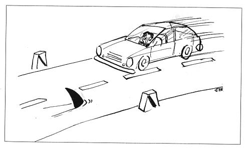 Cartoon: Predators (medium) by Mihail tagged car,predator,shark,road,way,driving,