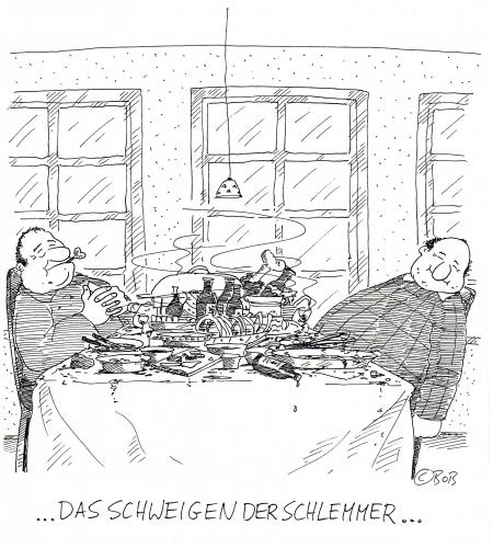 Cartoon: Das Schweigen der Schlemmer (medium) by Christian BOB Born tagged fressen,fett,film,schweigen der lämmer,schlemmen,schlemmer,essen,nahrung,ernährung,gesundheit,maßlosigkeit,fett,dick,übergewicht,gewicht,hunger,fresssucht,esssucht,mahlzeit,mittagessen,küche,gastronomie,restaurant,menü,bestellung,voll,fressen,schweigen,der,lämmer