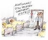 Cartoon: Chefarztvisite (small) by Christian BOB Born tagged krankenhaus,hierarchie,selbstherrlichkeit,