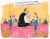 Cartoon: Empörend! (small) by Christian BOB Born tagged restaurant,futtern,verdrücken,ehepaar,ober,unter