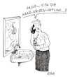 Cartoon: ...Hotline... (small) by Christian BOB Born tagged haare männer haarausfall shampoo krise hotline albtraum notruf