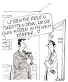 Cartoon: Wo gehts lang? (small) by Christian BOB Born tagged tabletten,medizin,körper,wirkung,nebenwirkungen,toxizität