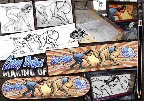 Cartoon: Corey Duffel Making-Of (medium) by elle62 tagged skateboarding,sketch
