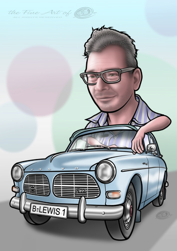 Cartoon: Cruising my Volvo (medium) by elle62 tagged cruising,oldtimer